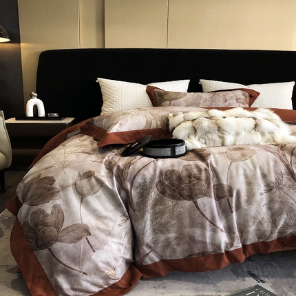 91家纺网 家纺一手货源 找家纺 （总）涞澳 2023新款全棉磨绒印花四件套