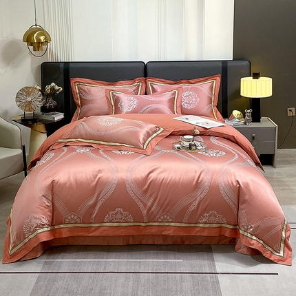 91家纺网 家纺一手货源 找家纺 （总）小时代家纺 2023新款纯棉贡缎提花夹棉床盖四件套