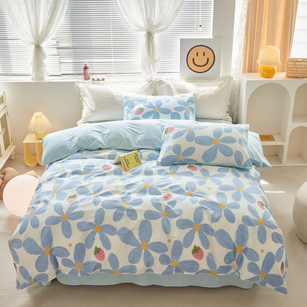 91家纺网 家纺一手货源 找家纺 怡家居 2023新款秋冬亲肤舒适棉加绒四件套 小美好