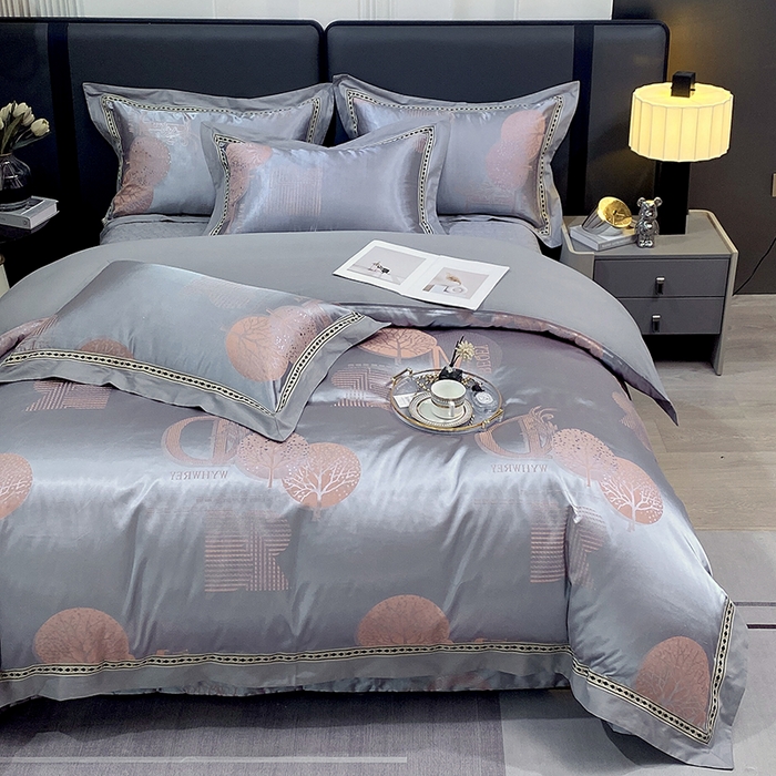 91家纺网 家纺一手货源 找家纺 小时代家纺 2023新款纯棉贡缎提花夹棉床盖四件套 森之恋曲