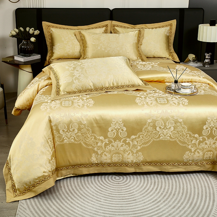 91家纺网 家纺一手货源 找家纺 小时代家纺 2023新款纯棉贡缎提花夹棉床盖四件套 芭莎之旅