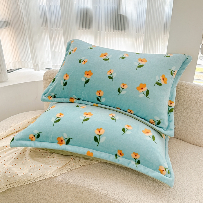 91家纺网 家纺一手货源 找家纺 家贝爱 2023新款加厚牛奶绒四件套 蓝色庄园