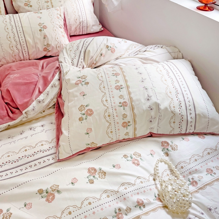 91家纺网 家纺一手货源 找家纺 盛馨家纺 2023新款棉加绒A版高支高密13372全棉加B版加厚宝宝绒牛奶绒床单床笠四件套 暖阳