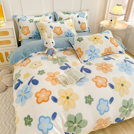 91家纺网 家纺一手货源 找家纺 （总）家贝爱 2023新款加厚牛奶绒四件套