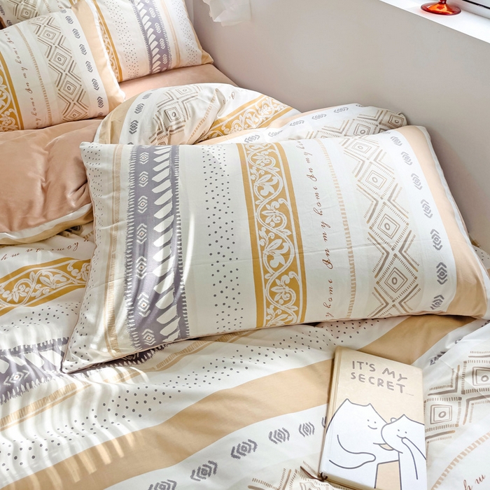 91家纺网 家纺一手货源 找家纺 盛馨家纺 2023新款棉加绒A版高支高密13372全棉加B版加厚宝宝绒牛奶绒床单床笠四件套 波西米亚