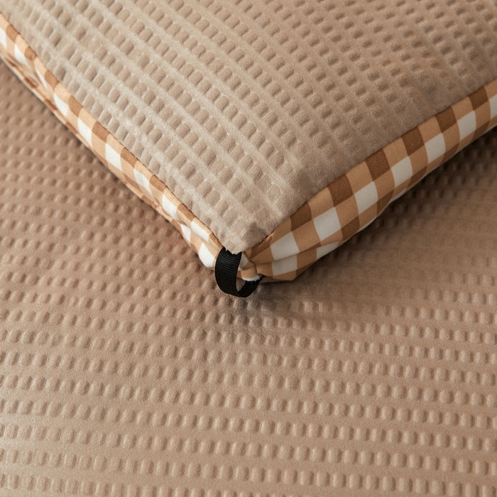 91家纺网 家纺一手货源 找家纺 卡派 2023新款泡泡纱立体无印风被芯冬被四季被 咖啡色