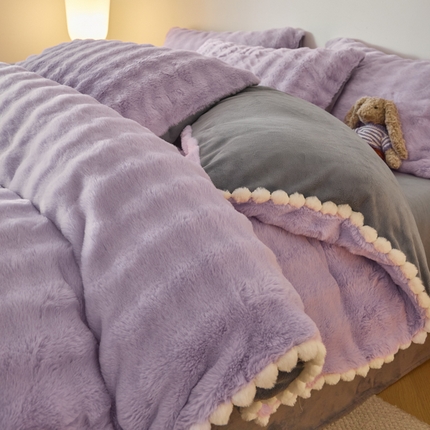 91家纺网 家纺一手货源 找家纺 （总）同田家纺 2023新款兔毛绒兔兔绒獭兔绒牛奶绒四件套