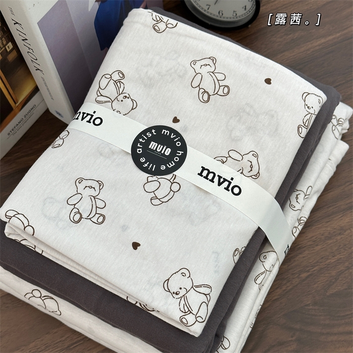 91家纺网 家纺一手货源 找家纺 荣轩家居 2023新款全棉针织棉套件 露茜