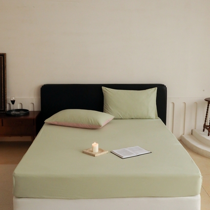 91家纺网 家纺一手货源 找家纺 （总）时光里 2023新款双拼纯色磨毛系列单品床笠