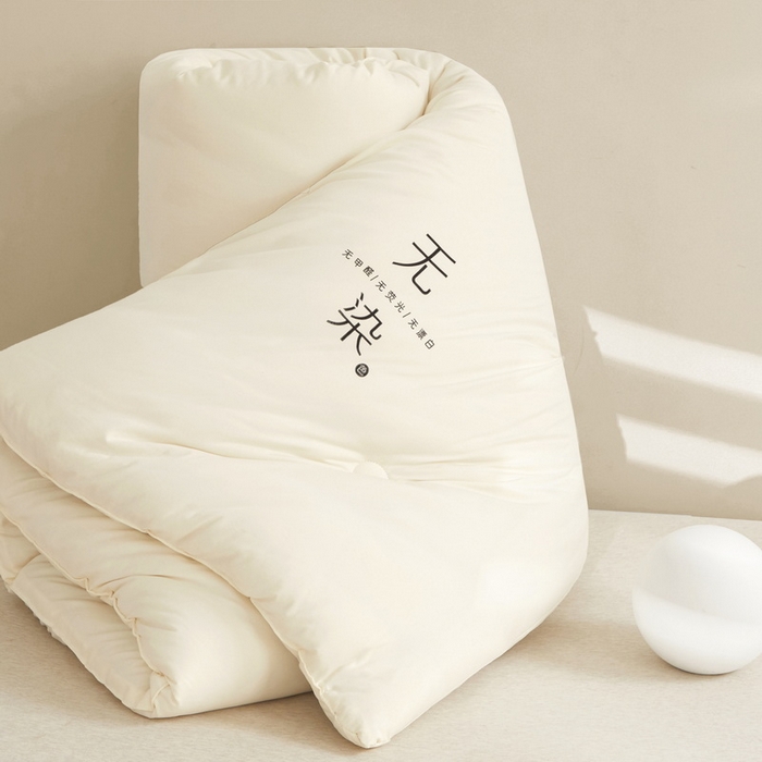 91家纺网 家纺一手货源 找家纺 卡派 2023新款泡泡纱 无染被芯冬被四季被 奶白