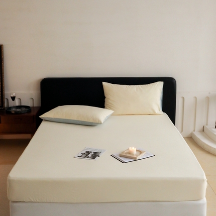 91家纺网 家纺一手货源 找家纺 （总）时光里 2023新款双拼纯色磨毛系列单品床笠