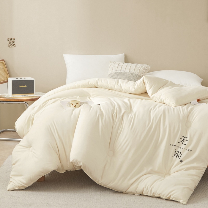 91家纺网 家纺一手货源 找家纺 卡派 2023新款泡泡纱 无染被芯冬被四季被 奶白