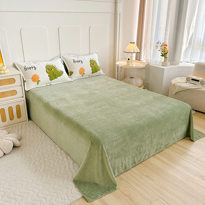 91家纺网 家纺一手货源 找家纺 家贝爱 2023新款加厚牛奶绒四件套 欢乐恐龙