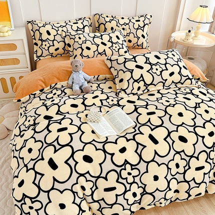 91家纺网 家纺一手货源 找家纺 （总）家贝爱 2023新款加厚牛奶绒四件套