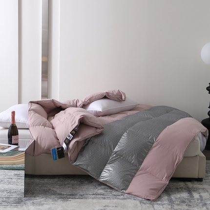 91家纺网 家纺一手货源 找家纺 薇玛仕 2023新款80支全棉石墨烯95白鹅绒被 石墨烯-豆沙