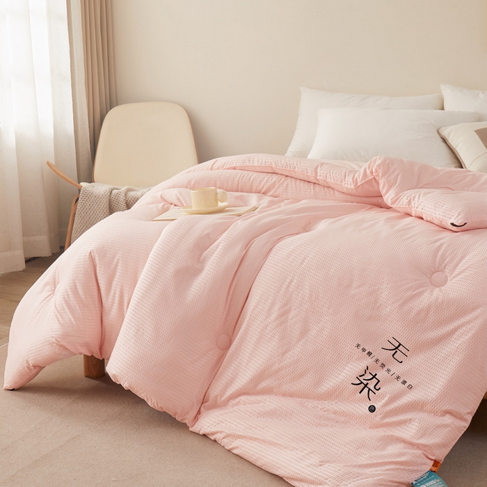 91家纺网 家纺一手货源 找家纺 卡派 2023新款泡泡纱 无染被芯冬被四季被 玉色