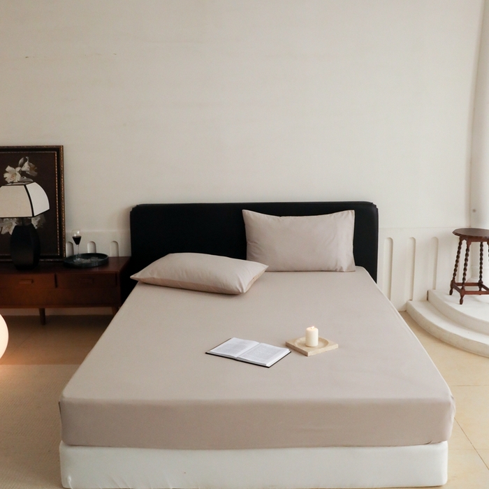 91家纺网 家纺一手货源 找家纺 （总）时光里 2023新款双拼纯色磨毛系列单品床笠