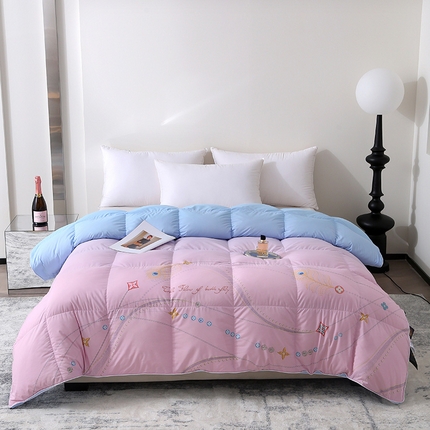 （总）薇玛仕 2023新款欧式高奢80支全棉双立衬渐变印花95白鹅绒被轻奢梦幻曲