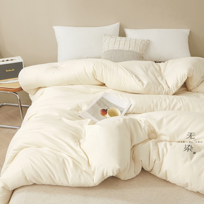 91家纺网 家纺一手货源 找家纺 卡派 2023新款泡泡纱 无染被芯冬被四季被 奶白