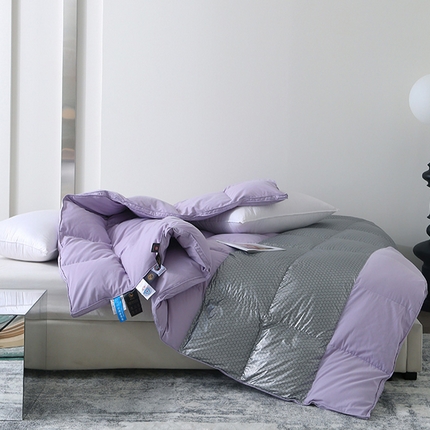 91家纺网 家纺一手货源 找家纺 薇玛仕 2023新款80支全棉石墨烯95白鹅绒被 石墨烯-紫色