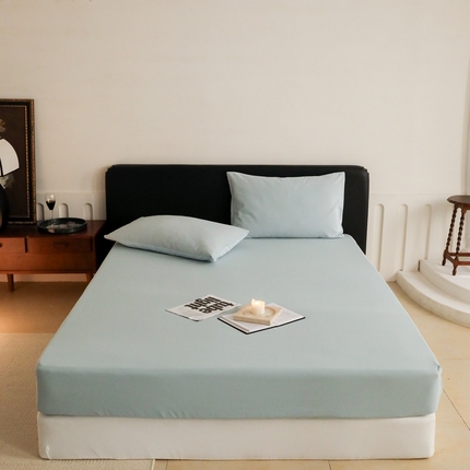 91家纺网 家纺一手货源 找家纺 （总）时光里 2023新款双拼纯色磨毛系列单品床笠
