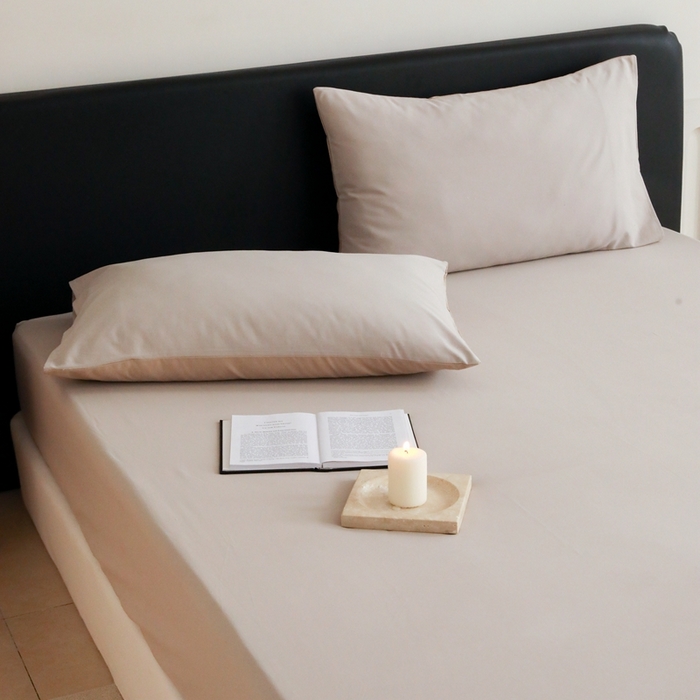 91家纺网 家纺一手货源 找家纺 （总）时光里 2023新款双拼纯色磨毛系列单品床笠