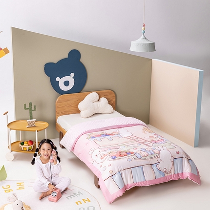 91家纺网 家纺一手货源 找家纺 艾佳宝贝 2023新款针织棉大版豆豆安抚被 兔兔生日会