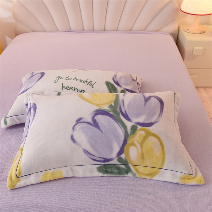 91家纺网 家纺一手货源 找家纺 （总）暖洋 2023新款A类母婴加厚印花牛奶绒臻棉绒四件套场景二