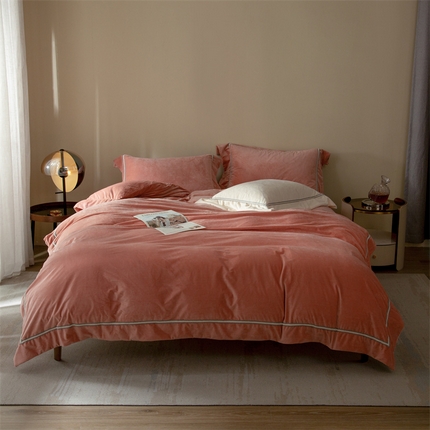 91家纺网 家纺一手货源 找家纺 23加厚轻奢皮草绒四件套牛奶绒珊瑚绒法兰绒婴儿绒兔毛绒床单被套床笠