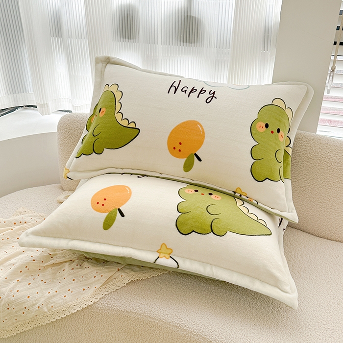 91家纺网 家纺一手货源 找家纺 家贝爱 2023新款加厚牛奶绒四件套 欢乐恐龙