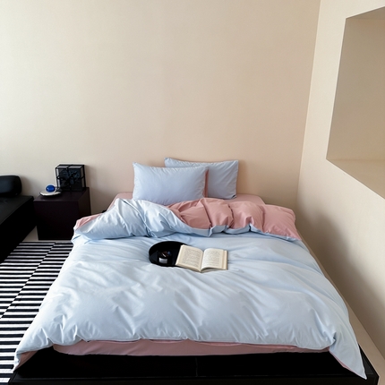 91家纺网 家纺一手货源 找家纺 （总）时光里 2023新款双拼纯色磨毛系列单品被套