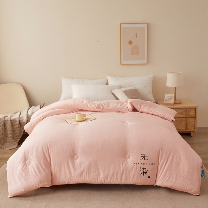 91家纺网 家纺一手货源 找家纺 卡派 2023新款泡泡纱 无染被芯冬被四季被 玉色