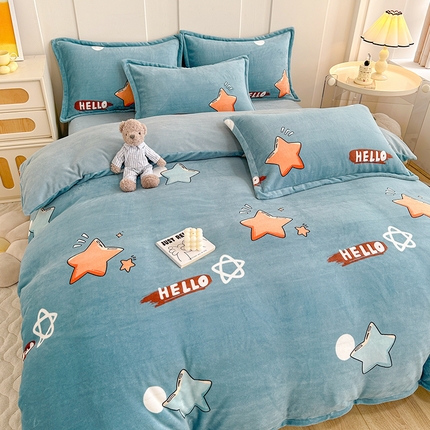 91家纺网 家纺一手货源 找家纺 （总）家贝爱 2023新款加厚牛奶绒四件套