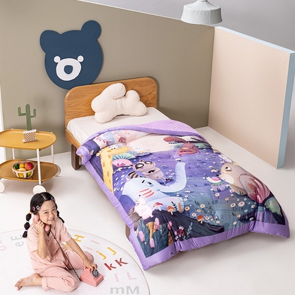 91家纺网 家纺一手货源 找家纺 艾佳宝贝 2023新款针织棉大版豆豆安抚被 动物集市