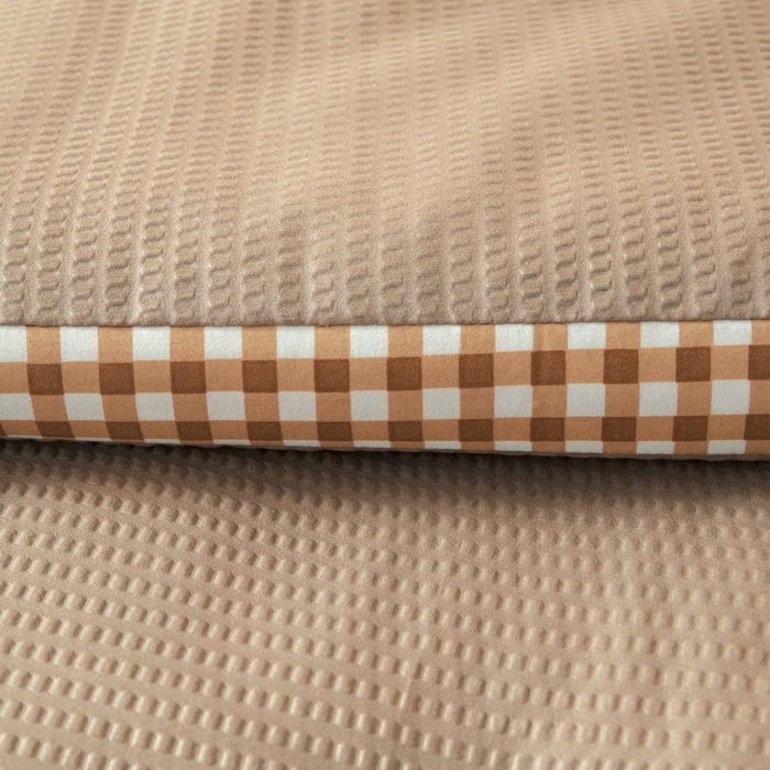 91家纺网 家纺一手货源 找家纺 卡派 2023新款泡泡纱立体无印风被芯冬被四季被 咖啡色