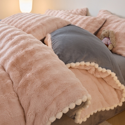 91家纺网 家纺一手货源 找家纺 （总）同田家纺 2023新款兔毛绒兔兔绒獭兔绒牛奶绒四件套