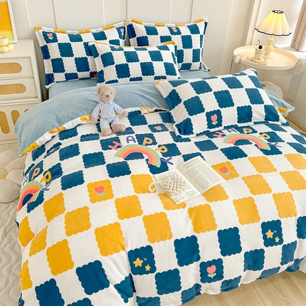 91家纺网 家纺一手货源 找家纺 （总）家贝爱 2023新款加厚牛奶绒四件套