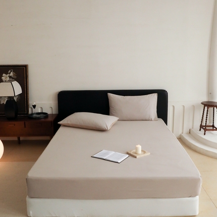 91家纺网 家纺一手货源 找家纺 （总）时光里 2023新款双拼纯色磨毛系列单品床笠