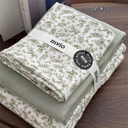 91家纺网 家纺一手货源 找家纺 荣轩家居 2023新款全棉针织棉套件 初禾