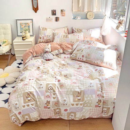 91家纺网 家纺一手货源 找家纺 总盛馨2023秋冬棉加绒13372全棉宝宝绒牛奶绒床单床笠保暖绒四件套