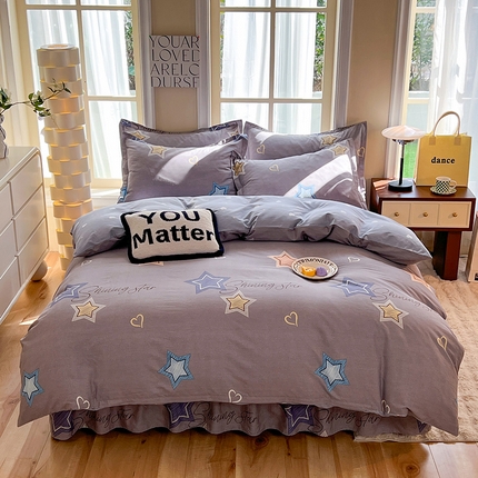 91家纺网 家纺一手货源 找家纺 （总）八十八家纺 2025新款全棉12868床裙款四件套