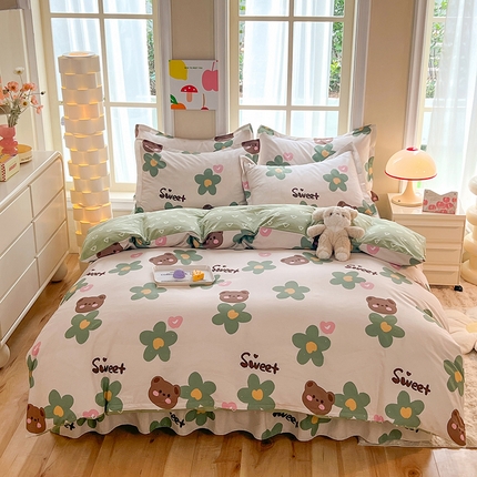 91家纺网 家纺一手货源 找家纺 （总）八十八家纺 2025新款全棉12868床裙款四件套