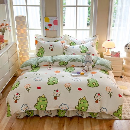 91家纺网 家纺一手货源 找家纺 （总）八十八家纺 2025新款全棉12868床裙款四件套