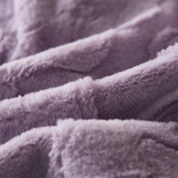 91家纺网 家纺一手货源 找家纺 凯轩毛毛毯毯子网销专供 23新款仿皮草提花毛毯毯子 恋爱紫