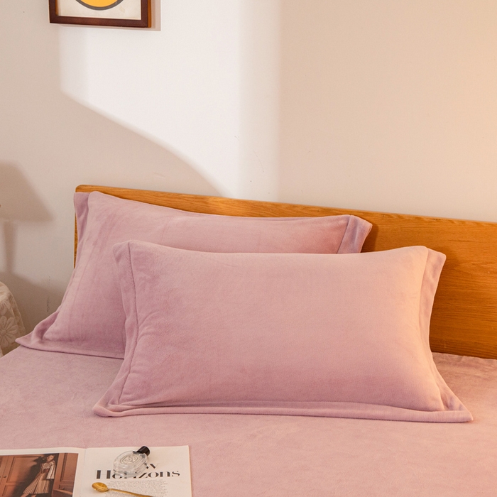 91家纺网 家纺一手货源 找家纺 好阁 2022新款200g牛奶绒单品床笠香芋紫