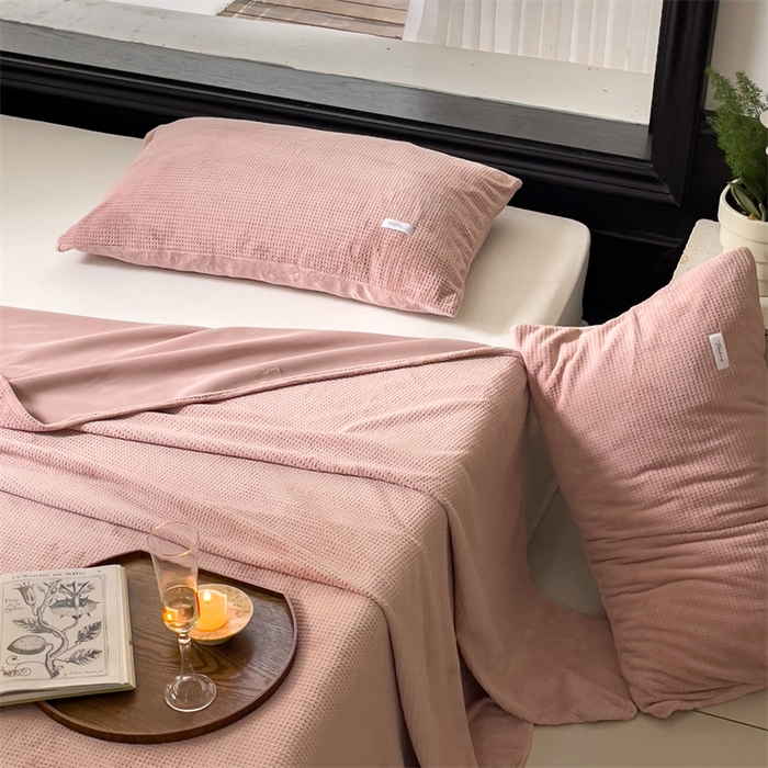 91家纺网 家纺一手货源 找家纺 （总）时光里 2023新款全消光华夫格绒-单床单