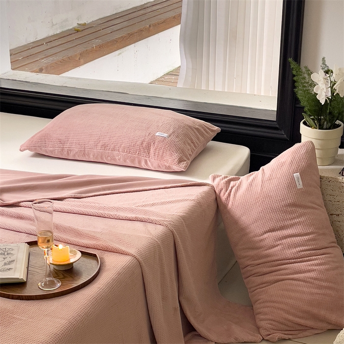 91家纺网 家纺一手货源 找家纺 （总）时光里 2023新款全消光华夫格绒-单床单