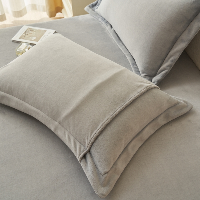 91家纺网 家纺一手货源 找家纺 艾佳 2025新款高克重加厚保暖牛奶绒床单 牛奶绒灰