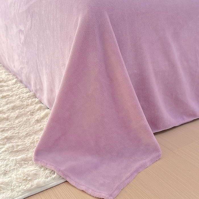 91家纺网 家纺一手货源 找家纺 凡客家居 2023新款毛巾绣牛奶绒四件套 快乐兔-豆沙