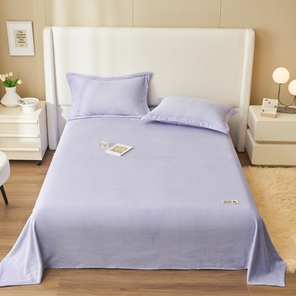 91家纺网 家纺一手货源 找家纺 艾佳 2025新款高克重加厚保暖牛奶绒床单 牛奶绒紫